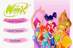 WinX Club title screen for GameBoy Advance